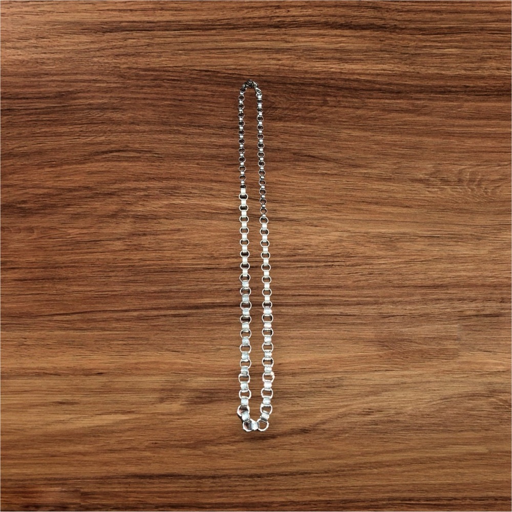 Ann Taylor Loft Stainless Steel 38.5" Circle Link Necklace Women's Black/Silver - Picture 7 of 11